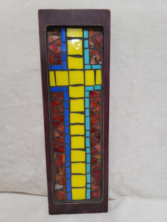 Handmade Other - Handcrafted Mosaic Cross Sign Wall Table Decor